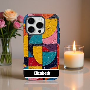 Lebhaftes Impasto Abstrakt Geometric Smartphone iPhone 16 Pro Hülle
