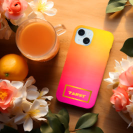 Lebhaftes, individualisierbares Ombre Rosa Gelb un iPhone 15 Hülle