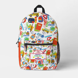 Lebhaftes, individualisierbares Zurück zu Schulfor Bedruckter Rucksack