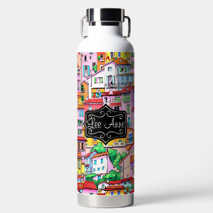 Lebhaftes italienisches Dorf Trinkflasche