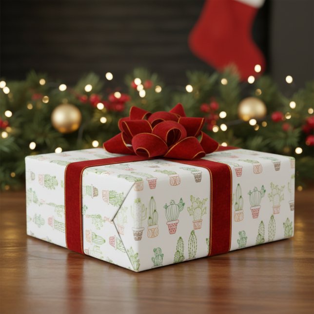 Lebhaftes Kakteen-Themed Wrapping Paper Geschenkpapier (Vibrant Cactus-Themed Wrapping Paper)