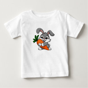 Lebhaftes Kaninchen mit großer Karotte Baby T-shirt