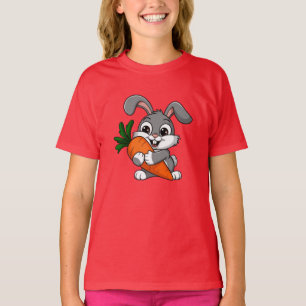 Lebhaftes Kaninchen mit großer Karotte T-Shirt