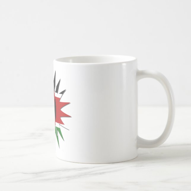 Lebhaftes kenianisches Flaggenmuster: Eine 18-Ster Kaffeetasse (Rechts)