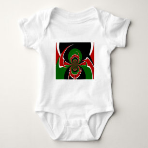 Lebhaftes kenianisches Flaggenmuster: Eine mächtig Baby Strampler