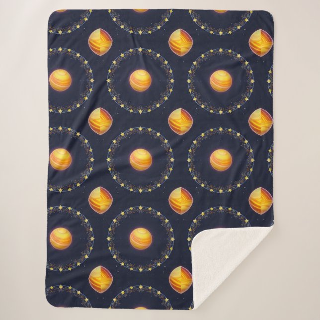 Lebhaftes kosmisches Kunstwerk Sherpadecke (Vorderseite)