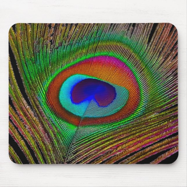 Lebhaftes Kupfer Peacock Feather Mousepad (Vorne)
