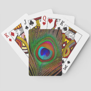 Lebhaftes Kupfer Peacock Feather Spielkarten