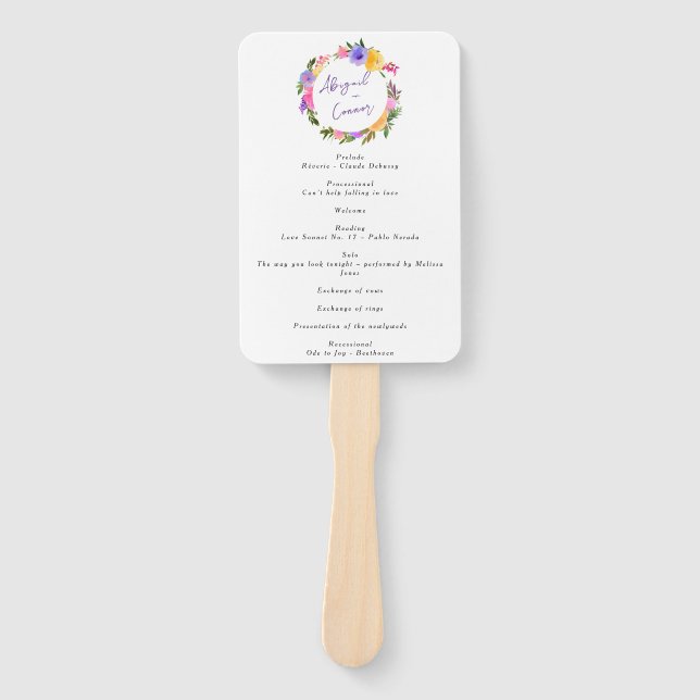 Lebhaftes, Lässiges Magenta Violet Yellow Programm Fächer (Vorderseite)