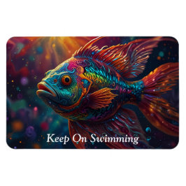 Lebhaftes Leben im Ozean: farbenfrohe Fische schwi Magnet