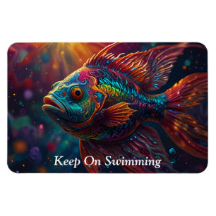 Lebhaftes Leben im Ozean: farbenfrohe Fische schwi Magnet