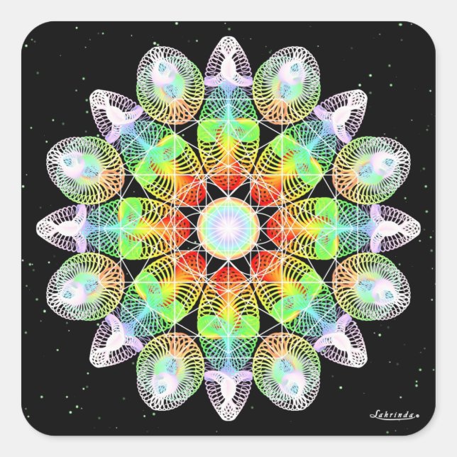 Lebhaftes Leben Quadratischer Aufkleber (Vorderseite)