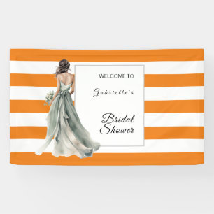 Lebhaftes, lebhaftes Orange Stripes Brautparty Banner