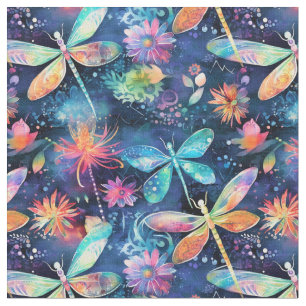 Lebhaftes Libellenmuster Stoff