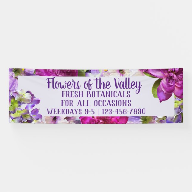 Lebhaftes Lila Blumenbanner Banner (Horizontal)
