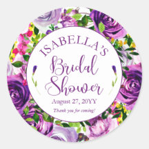 Lebhaftes Lila Brautparty Watercolor Bouquet