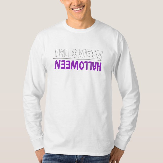 Lebhaftes Lila Halloweengefühl T-Shirt (Vorderseite)