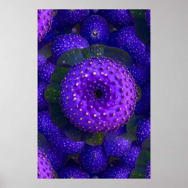 Lebhaftes Lila Nature Pattern Poster (Vorne)