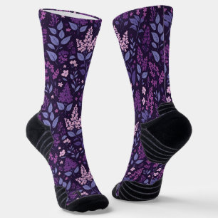 Lebhaftes Lilac Floral Muster Socken