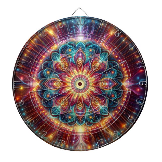 Lebhaftes Mandala Dart Board Dartscheibe (vorne)