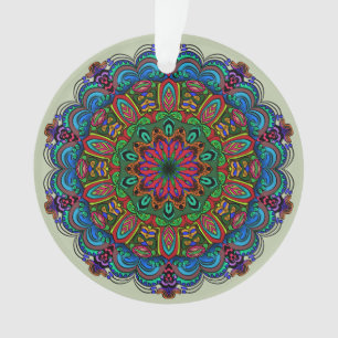 Lebhaftes Mandala Floral- und geometrisches Muster Ornament