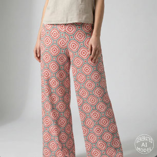 Lebhaftes marokkanisches Ethnic Red White Gray Mus Stoff