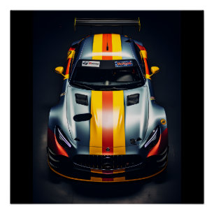 Lebhaftes Matte Race Car Poster - Rev up your Wall