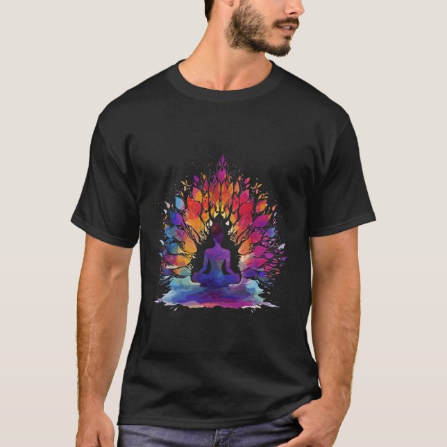 Lebhaftes Meditationsyoga und Achtsamkeit T-Shirt (Vorderseite)