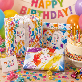 Lebhaftes mehrfarbiges Schleifpapier Geschenkpapier Set