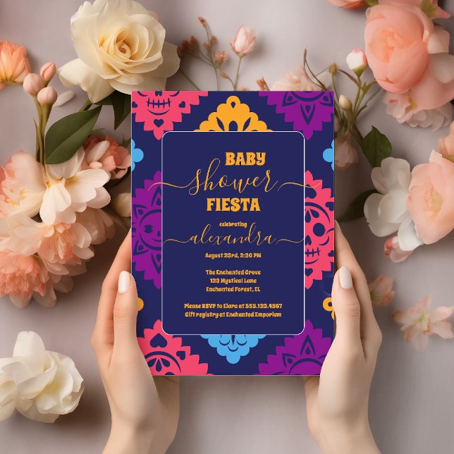 Lebhaftes mexikanisches Blumenfiesta Baby Shower G Einladung (Von Creator hochgeladen)