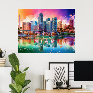 Lebhaftes Miami Abstrakt Art Poster