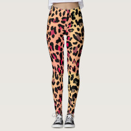 Lebhaftes Miami Style Leopard Druckmuster Leggings