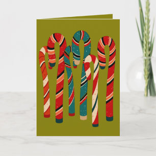Lebhaftes Mittelalter Moderne Weihnachtscreme Cane Feiertagskarte