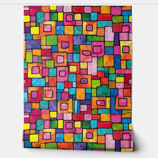 Lebhaftes Mosaikmuster aus Glas Tapete