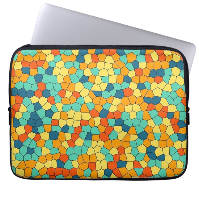 Lebhaftes Mosaikmuster Laptopschutzhülle (Vorderseite)