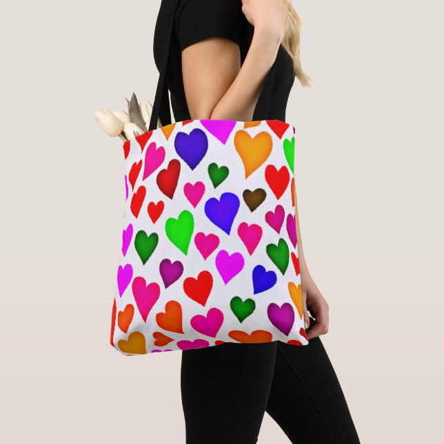 Lebhaftes Multicolor Herzmuster (Von Nahem)
