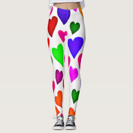 Lebhaftes Multicolor Herzmuster Leggings