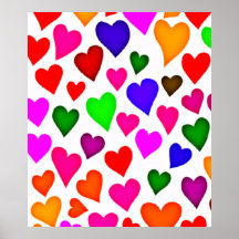Lebhaftes Multicolor Herzmuster
