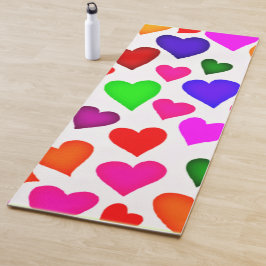 Lebhaftes Multicolor Herzmuster Yogamatte