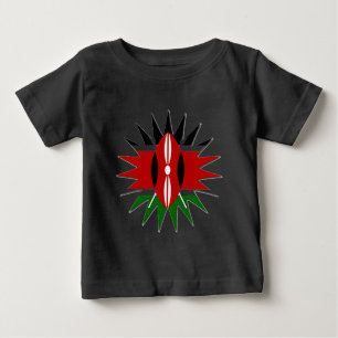 Lebhaftes Muster der kenianischen Flagge: Eine Kun Baby T-shirt