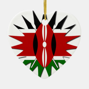 Lebhaftes Muster der kenianischen Flagge: Eine Kun Keramik Ornament