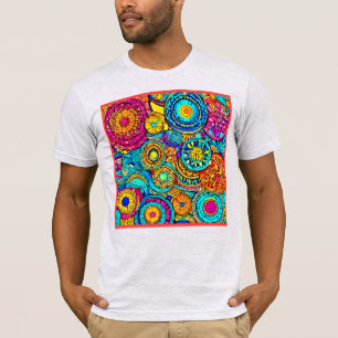 Lebhaftes Muster: Ein Kaleidoskop für farbiges Des T-Shirt