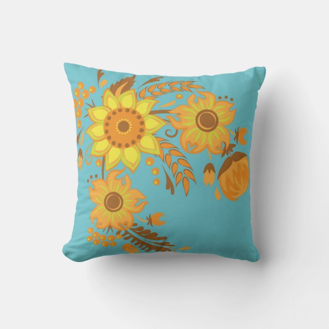 Lebhaftes Muster im Herbst Kissen (Vorderseite)