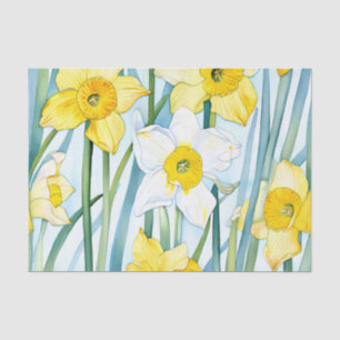Lebhaftes Narcissus Wasserfarbmuster in Gelb Seidenpapier