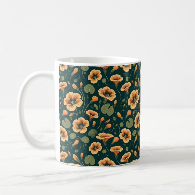 Lebhaftes Nasturtium-Muster Kaffeetasse (Links)