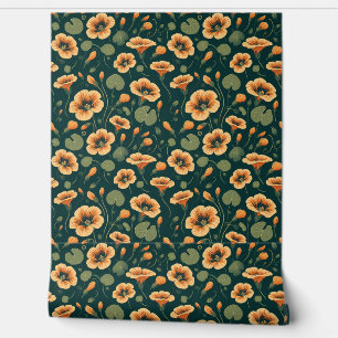 Lebhaftes Nasturtium-Muster Tapete