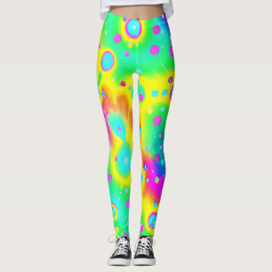 Lebhaftes Neon Blaze Muster Leggings