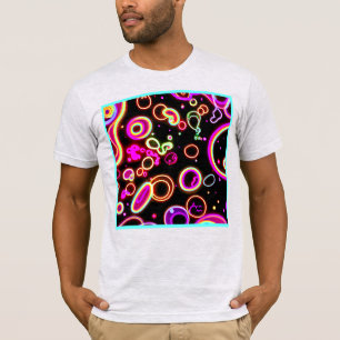Lebhaftes Neon Glow Muster T-Shirt