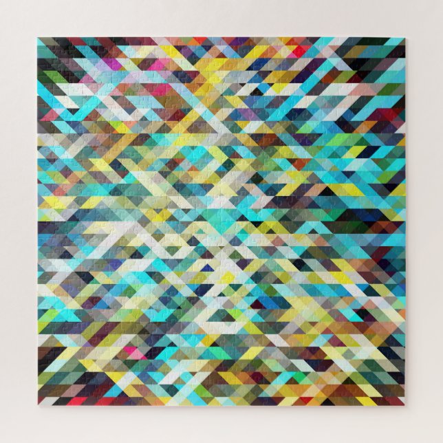 Lebhaftes Neon Mosaik: Abstrakter Hintergrund. Puzzle (Vertikal)