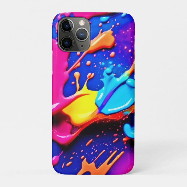 Lebhaftes Neon Paint Spritzer Artwork Case-Mate iPhone Hülle (Rückseite)
